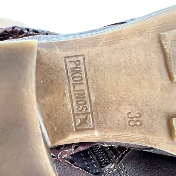 Pikolinos Womens Lyon Leather Ankle Boots Brown Laser Cut Strap Size 38 7.5 - Picture 8 of 15